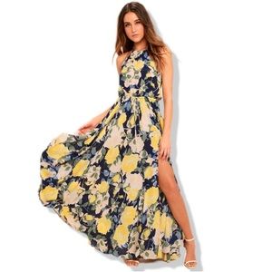 Floral halter maxi dress